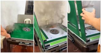 网传电动麻将桌「连打72小时」着火　网友笑翻：高级产品自带烧烤功能？