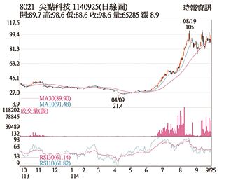 熱門股－尖點 帶量突破橫盤