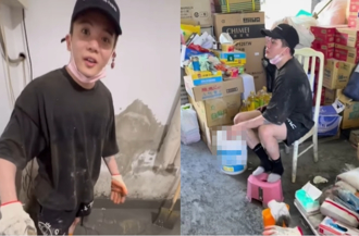 孫生花蓮救災爆「抽菸吃東西」擋道！志工氣炸：全是紙箱耶