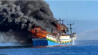 影片》基隆近海漁船起火 船上7人平安獲救