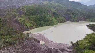 草嶺潭5度形成堰塞湖 雲林縣府會同軍方急商防災應變