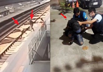 驚悚片！站務員被推落軌 6秒後區間車進站險遭輾