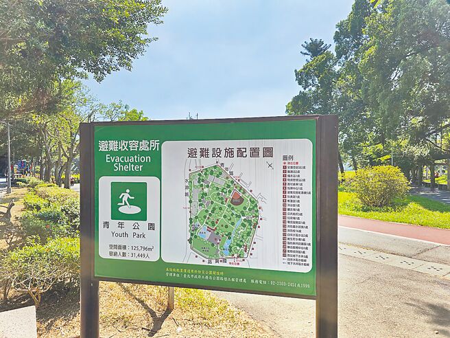 台北市議員鍾佩玲指出，近日接到市民陳情所住的里並未設置「避難收容所」告示牌，經查發現全市竟有27個里未設置牌面。（邱芊攝）