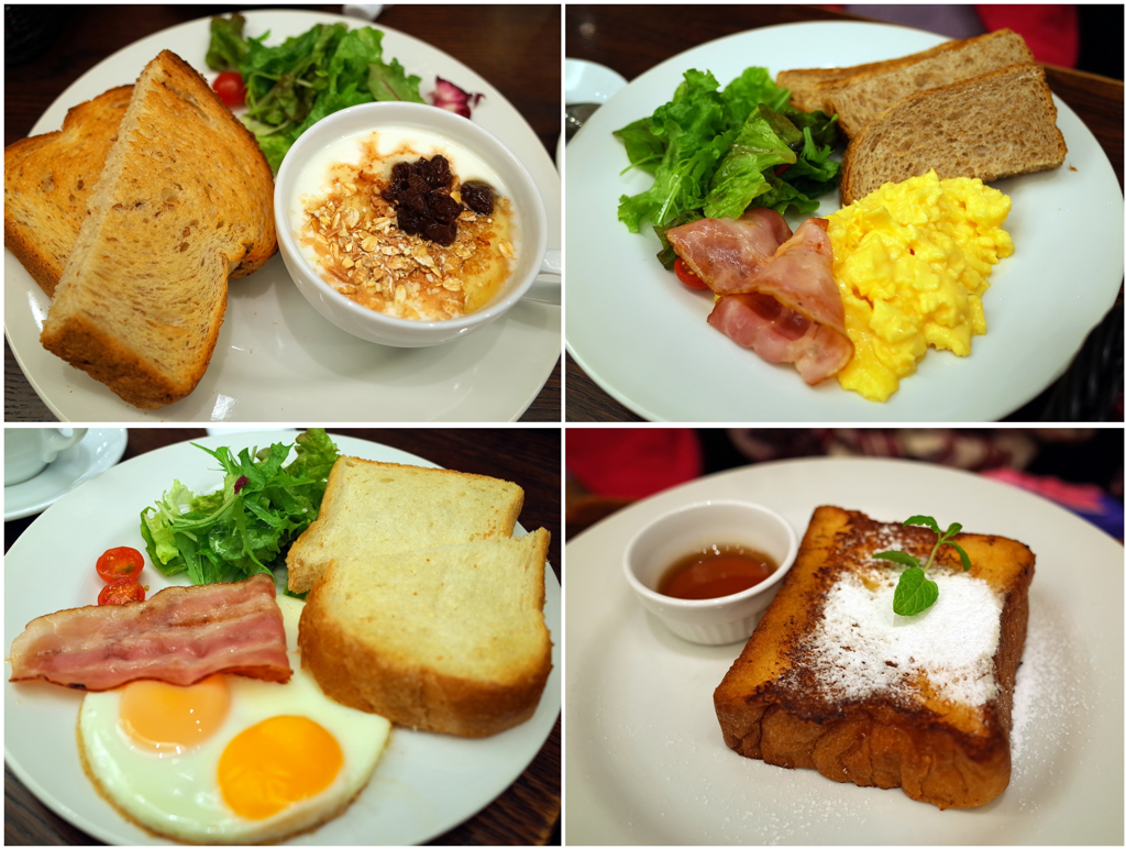 進進堂的優惠早餐選項很多，每一款都會搭配該店製做的麵包。(東尼叔 攝)