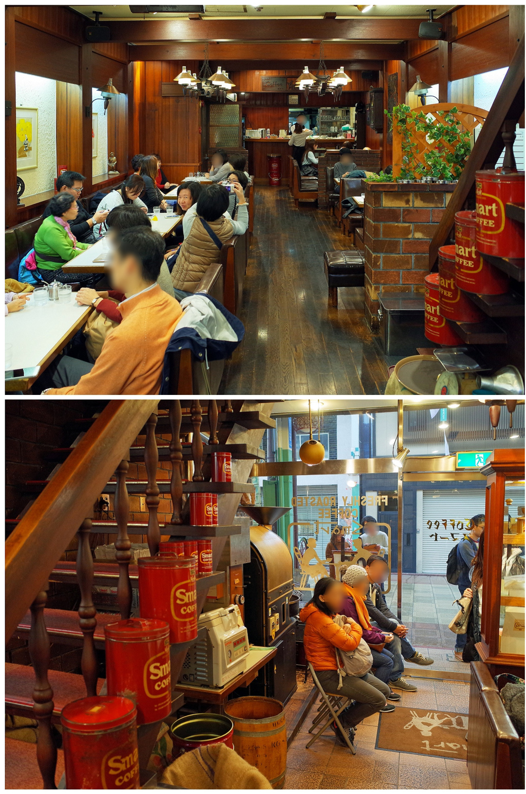 座位不算少的Smart珈琲店一開門就客滿，店外還有人排隊等待。(東尼叔 攝)