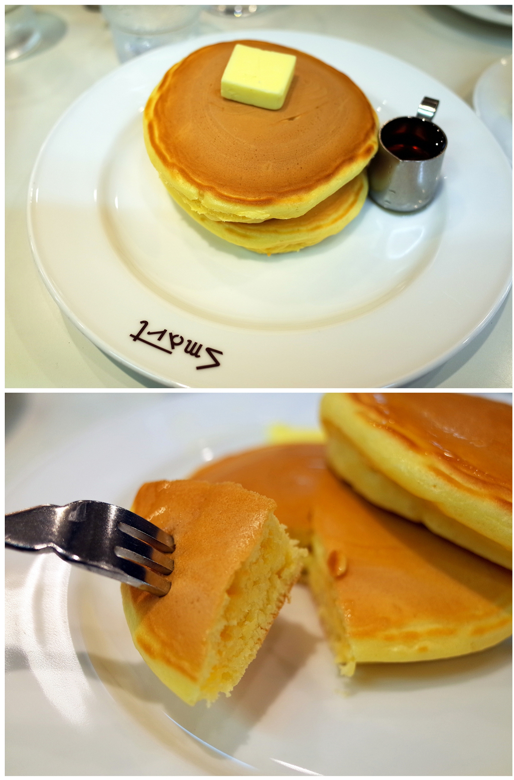 熱騰騰的金黃鬆餅全部現點現做，是Smart珈琲店的熱門餐點。(東尼叔 攝)