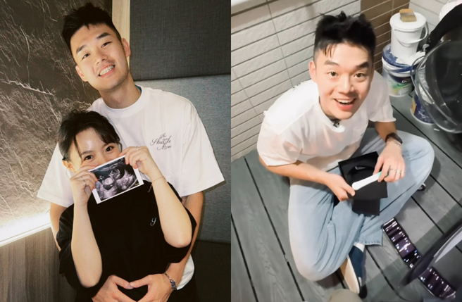 王齐麟与陈诗媛怀孕喜讯差点露馅。（图／IG@10yuan.0424）