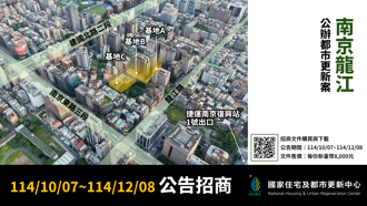 年度第3波！国家住都中心「南京龙江」公办都更案启动招商