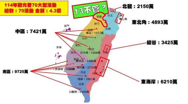 立委魯明哲指出，觀光署2025年舉辦70場活動，本島卻獨漏桃園市。（立委魯明哲提供／陳祐誠台北傳真）