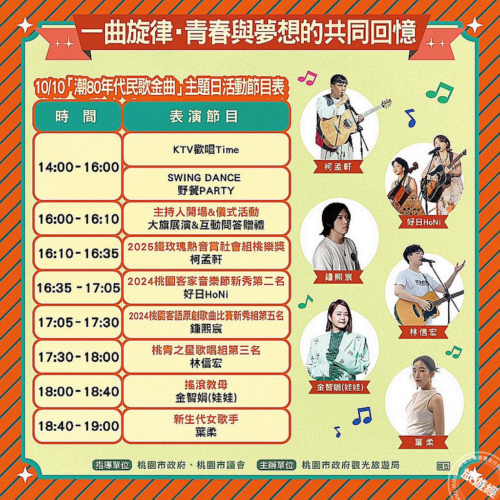2025「來慈湖．潮復刻」潮80年代民歌金曲節目表（圖/桃園市政府觀旅局提供）