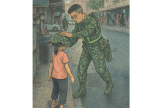 花蓮小女孩為國軍加油擊掌  士官長贈帽感動無數台灣人