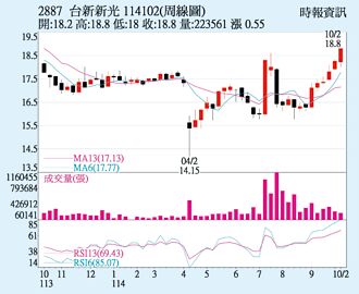 台新新光金 法人進場力挺