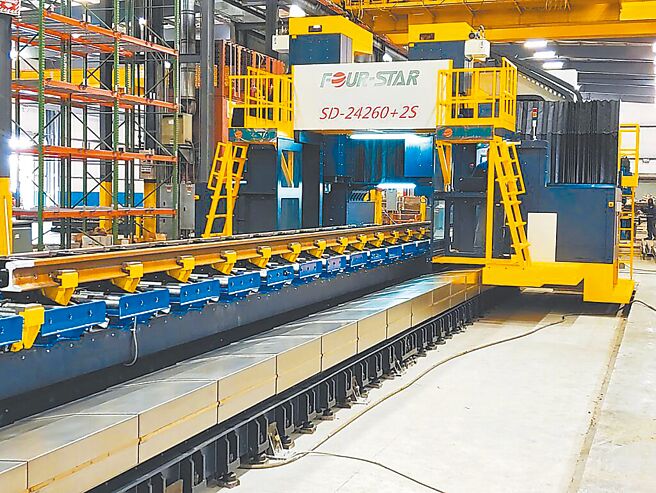 「FOUR-STAR」双主轴龙门铁轨加工机，名扬国际。图／永鉅精密提供