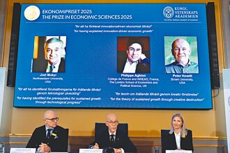 諾貝爾經濟學獎 三學者共享殊榮