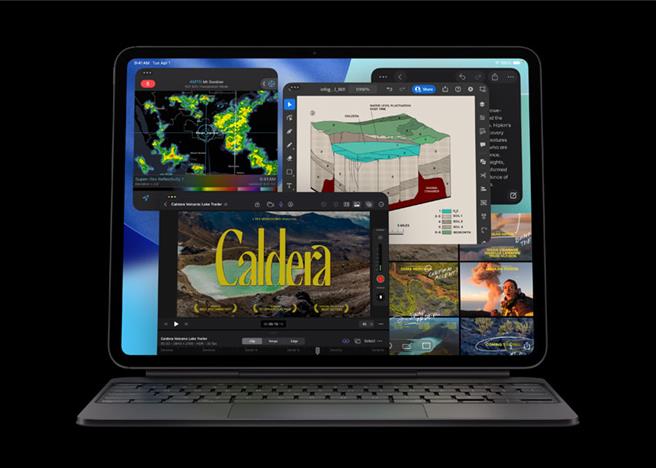 搭載M5 晶片的新款 iPad Pro 效能大幅提升，釋放更強大AI功能。（圖／Apple)