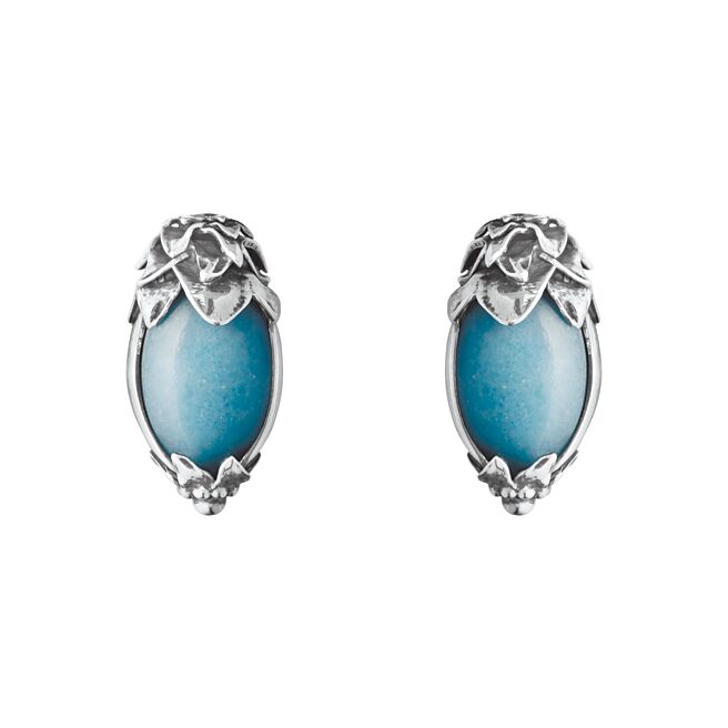 乔治杰生Heriage系列年度纯银蓝石英耳环，1万1500元。（GEORG JENSEN提供）