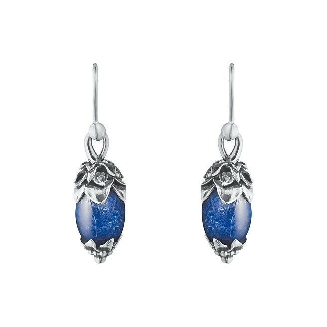 乔治杰生Heriage系列年度纯银方钠石穿式耳环，1万1500元。（GEORG JENSEN提供）