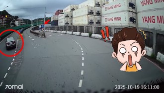 基隆轎車鬼切逆向衝匝道！ 大貨車狂按喇叭救命