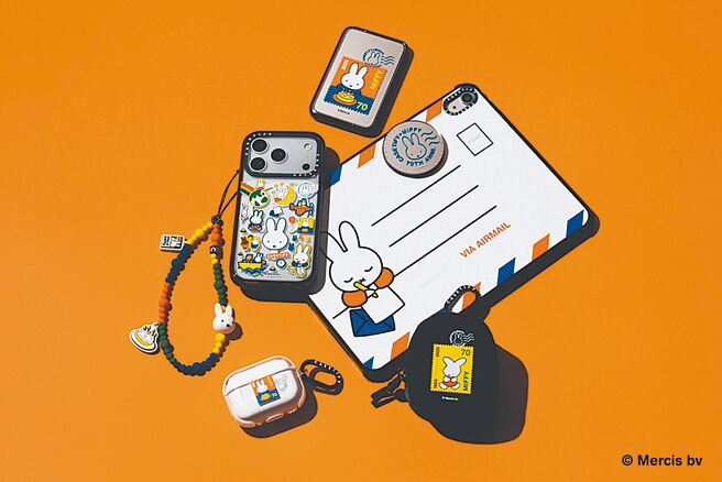 Miffy × CASETiFY联名系列以文字、邮票和明信片为灵感，呈现70年的经典魅力。（CASETiFY提供）