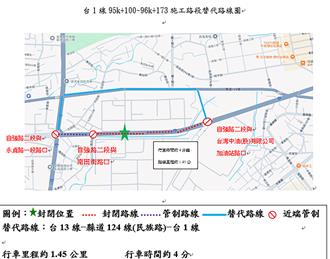 用路人注意！頭份夜間封路 巨型粉漿桶吊運影響時間路段曝