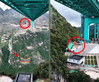 「無繩高空彈跳」真人測試成功！ 活命就靠一張大網