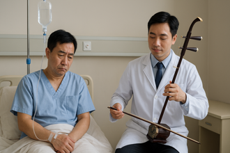 診所醫生趁空檔練習拉二胡　病患吊點滴苦笑：太悲涼