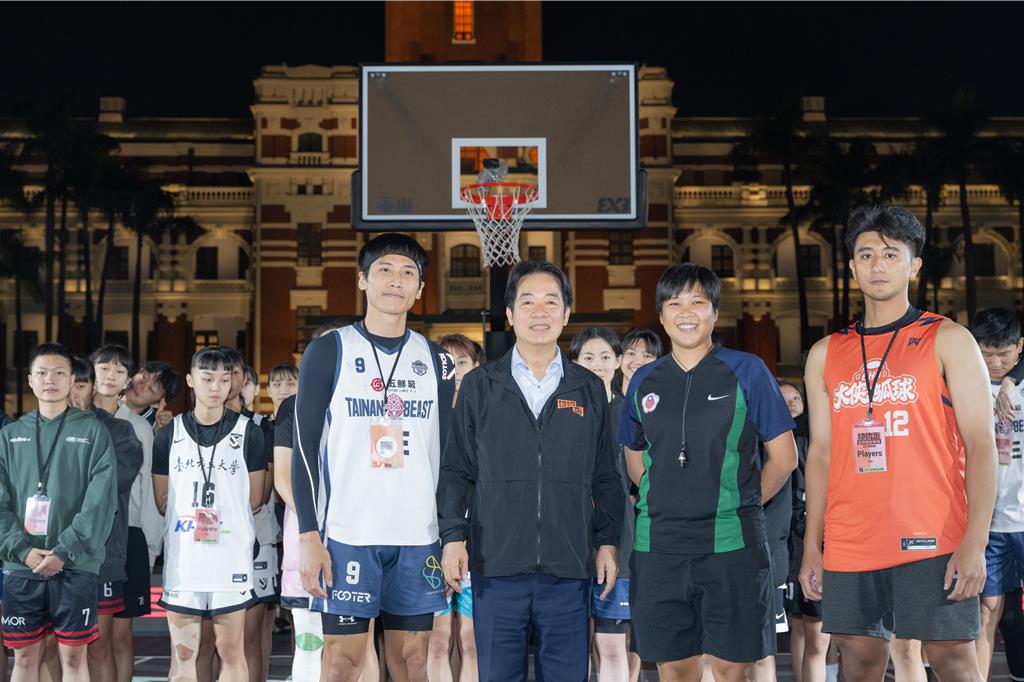 總統盃3x3籃球賽總決賽凱道開打 賴清德：展現民主價值