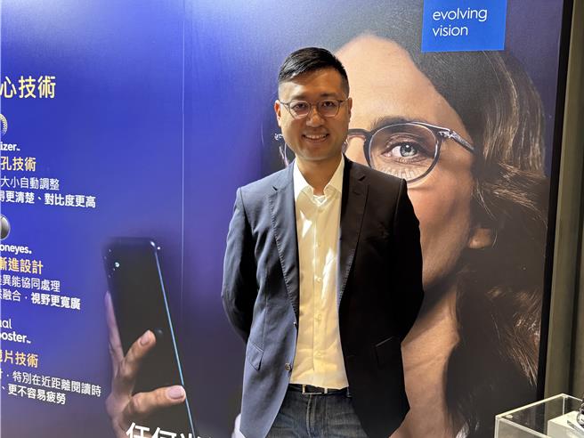長庚醫院眼神經科主治醫師林睿彥指出，不論近視或老花，配戴眼鏡矯正是最安全也最簡單的方式，如今也有多焦點鏡片，能協助自動調節遠近。（李念庭攝）