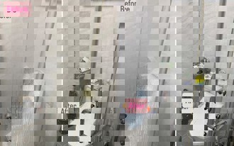 浴室玻璃門卡滿水垢 內行用天然神物 秒變亮晶晶