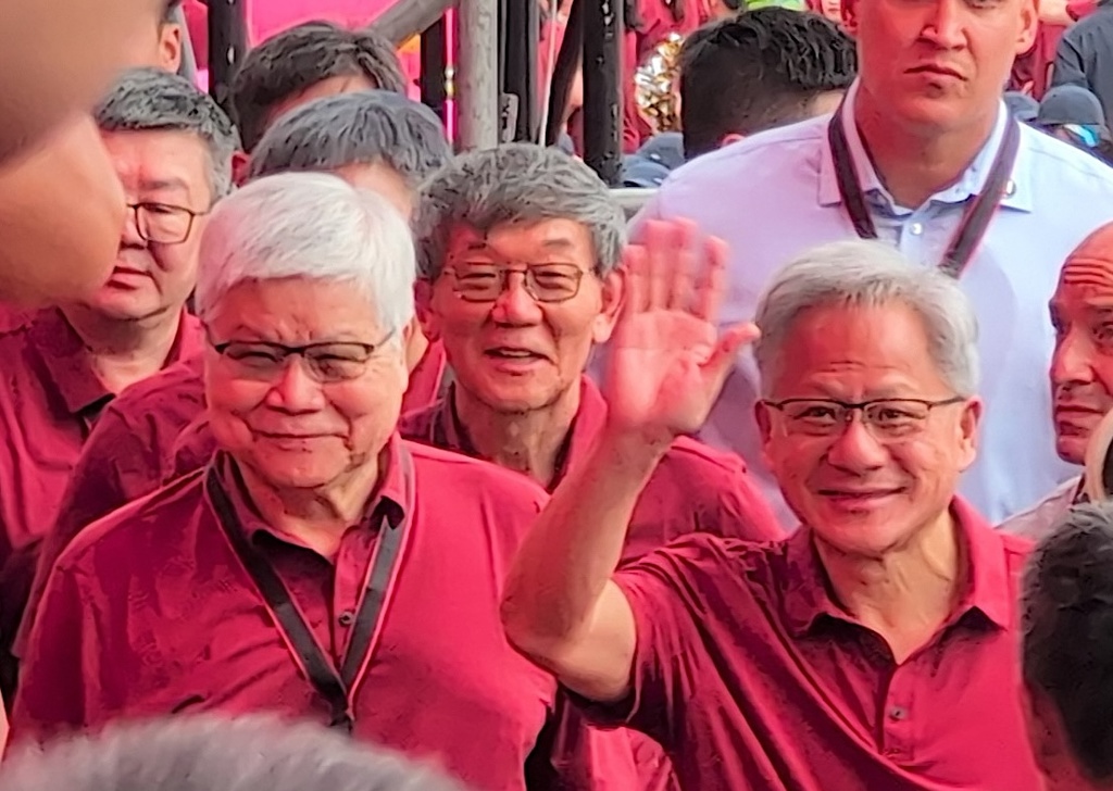 台積運動會》黃仁勳現身合體魏哲家 high喊「我們會一起成長」