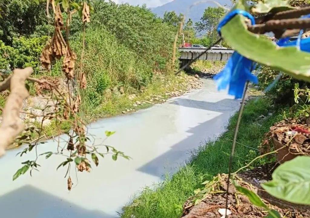 南投清水溪變「牛奶河」 夾帶泡沫飄異味 疑遭偷排廢水