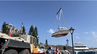 凤凰来袭！基隆碧砂渔港防颱 27艘游艇紧急吊挂上岸