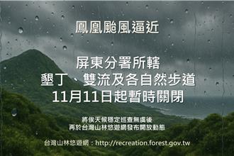 鳳凰颱風來勢洶洶！屏東這些景點11日起預警性休園