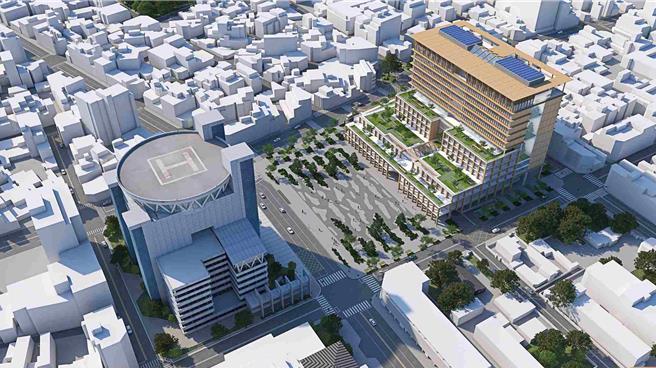 俗稱北棟大樓的「嘉義市市民中心」外觀示意圖被批評像「生命園區」、「靈骨塔」。(鄭光宏提供／呂妍庭嘉義傳真)