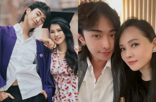 伊能靜同框兒子小哈利直播。（圖／微博 伊能靜）