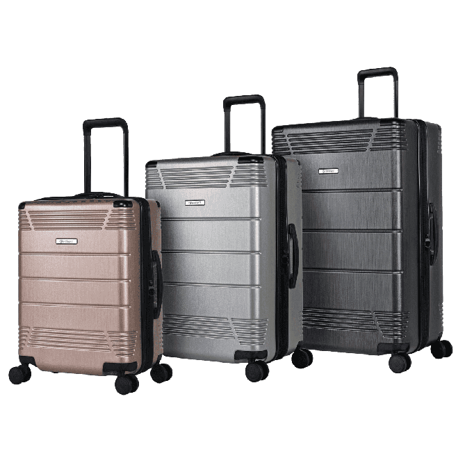 微風信義eminent KJ21 FUTURE可擴充拉鍊箱20吋，推薦價6980元；24吋推薦價7980元。（微風提供）