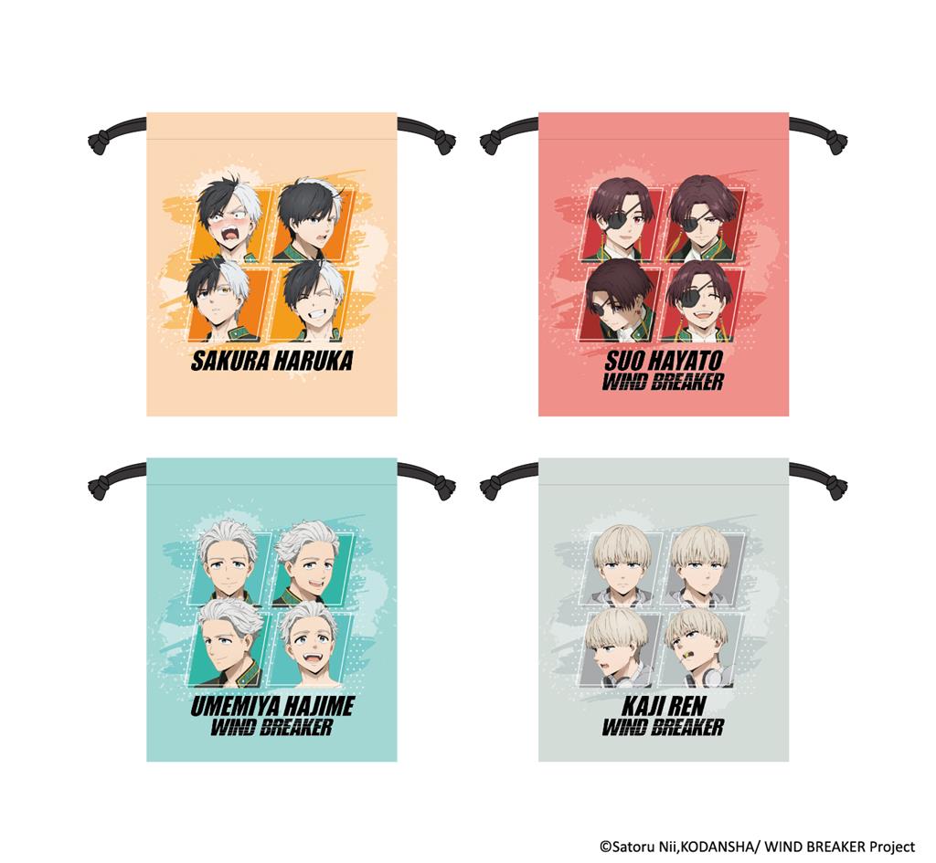  《WIND BREAKER防風少年》快閃店引進4款方便收納的束口袋，150元。（WeTrust信賴互動行銷有限公司提供／徐梓榕台北傳真）