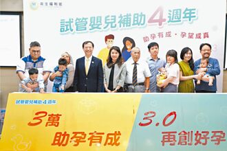 试管婴补助加码 上看15万元