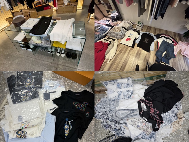 業者膽大包天，在忠孝東路精華地段的店面內，公開陳列販售「DIOR」、「CHANEL」、「LV」等一線國際精品的仿冒品，甚至利用通訊軟體經營熟客，接受「客製化」下單。（圖／簡銘柱翻攝）
