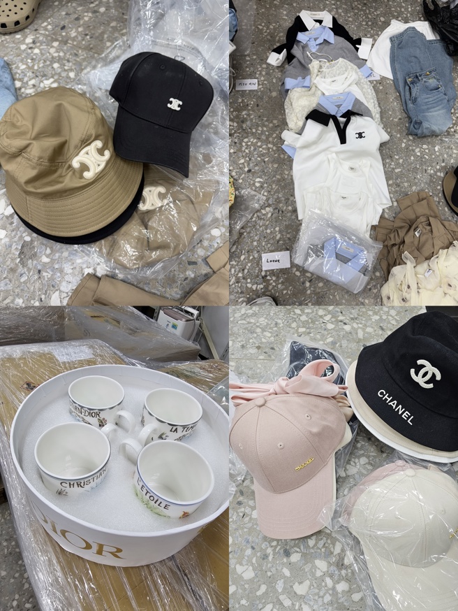 業者膽大包天，在忠孝東路精華地段的店面內，公開陳列販售「DIOR」、「CHANEL」、「LV」等一線國際精品的仿冒品，甚至利用通訊軟體經營熟客，接受「客製化」下單。（圖／簡銘柱翻攝）