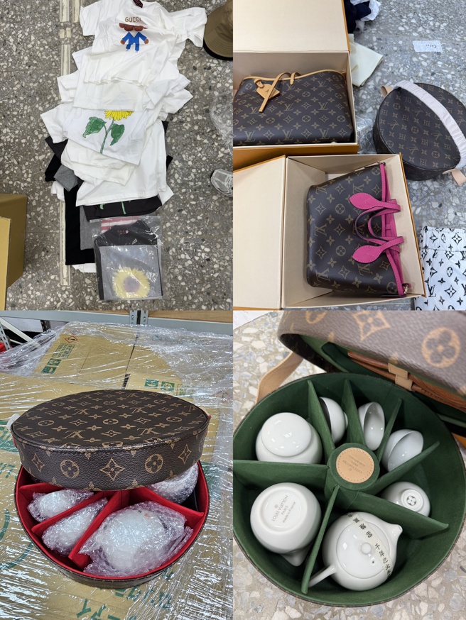 業者膽大包天，在忠孝東路精華地段的店面內，公開陳列販售「DIOR」、「CHANEL」、「LV」等一線國際精品的仿冒品，甚至利用通訊軟體經營熟客，接受「客製化」下單。（圖／簡銘柱翻攝）