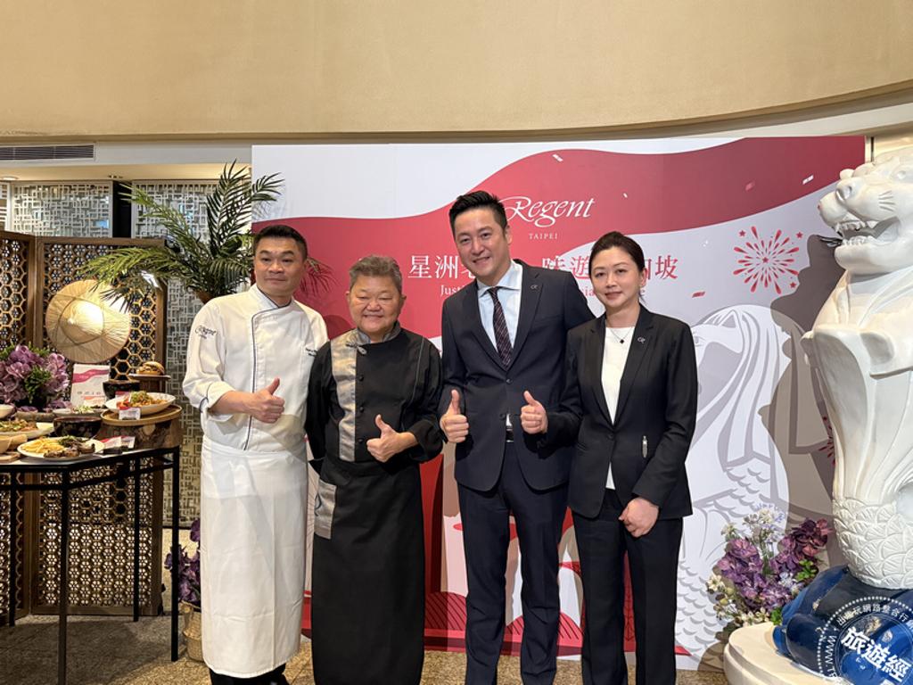 晶華味遊新加坡_台北晶華酒店西餐行政主廚 林顯威、新加坡主廚郭文秀、台北晶華酒店餐飲執行副總經理 羅明威、台北晶華酒店餐飲總監 詹佳臻（由左至右）。（圖／台北晶華）