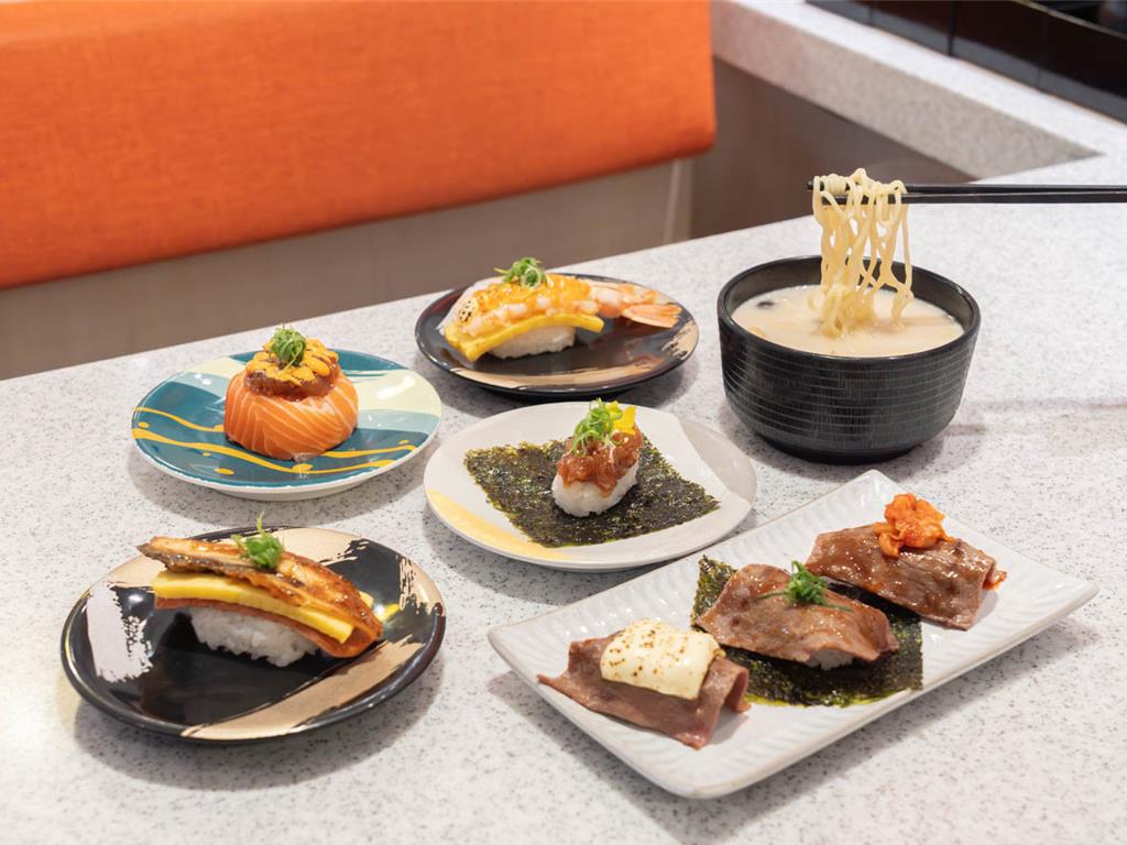 爭鮮迴轉壽司與爭鮮PLUS即日起推全新冬季菜單，包括首款現煮熱湯麵與熱食新菜。（爭鮮餐飲集團提供／朱世凱台北傳真）