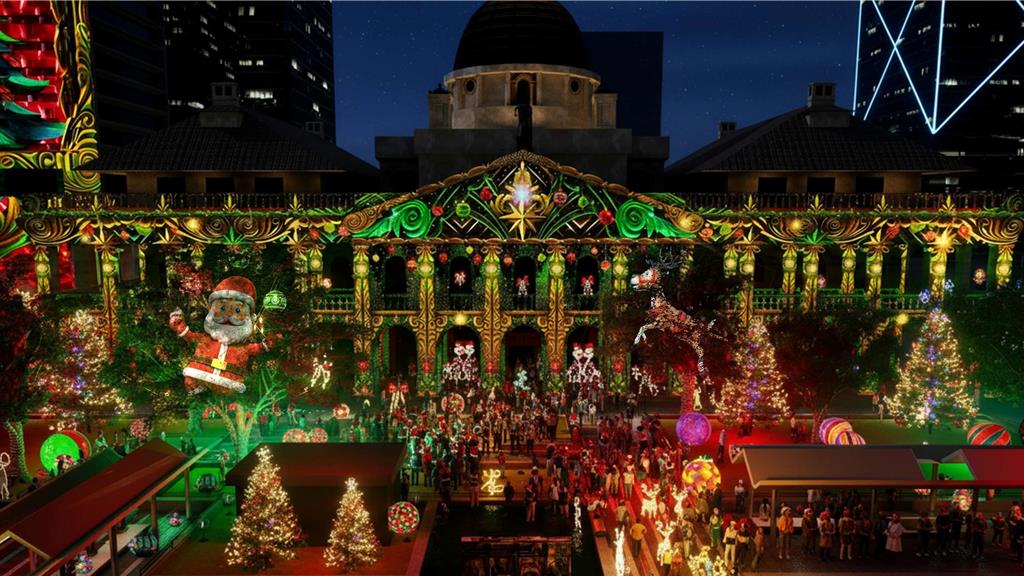 香港繽紛冬日巡禮」將於2025年11月14日至2026年1月4日舉行，將以璀璨燈飾與節慶裝置將中環化身夢幻「冬日小鎮」。(港旅局提供)    