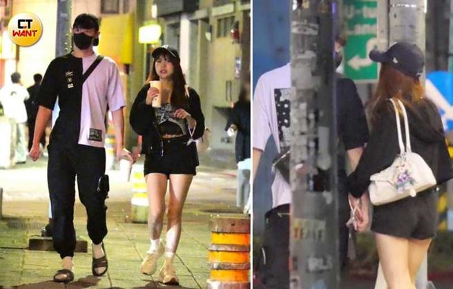 两人走在路上，冯晨轩一直戴着口罩遮掉半张脸，反而是孟洁毫不在意大方牵手露脸。（图／本刊摄影组）