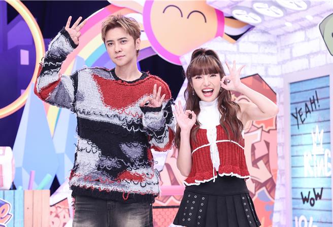 小豬羅志祥（左）、何美搭擋的默契很好。（陳俊吉攝）