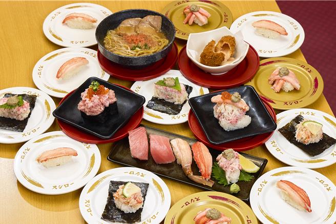 寿司郎「感蟹祭」开跑，将松叶蟹、红雪蟹、帝王蟹入料，同步开卖「一幻虾味噌拉麵」。（寿司郎提供／朱世凯台北传真）