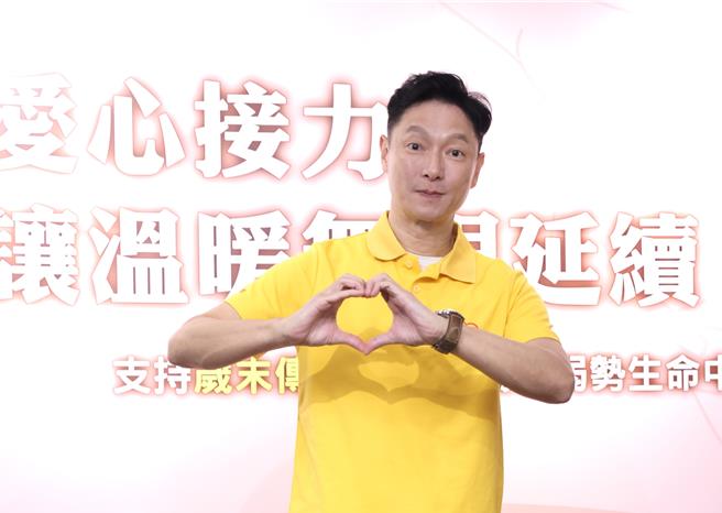 謝祖武12日以傳愛大使身分，出席介惠基金會「歲末傳愛」公益記者會。（林淑娟攝）