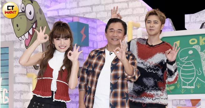 羅志祥（右起）、吳宗憲與何美一同接受媒體訪問。（圖／侯世駿攝）