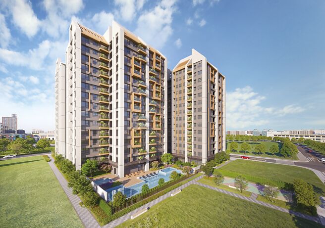 「遠雄山禾」以風車型建築與全齡公設規劃，打造永續共享生活聚落。圖／業者提供